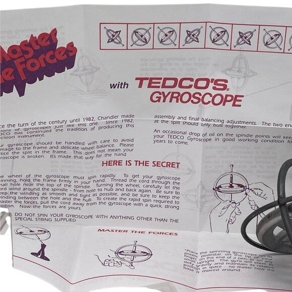 Tedco Gyroscope w Org Box Instructions - Picture 6 of 7